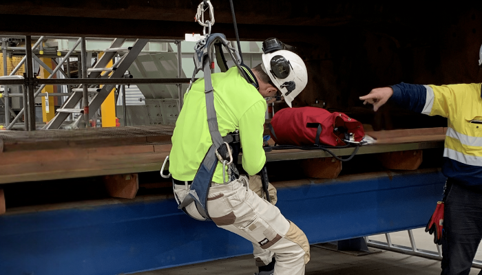 image of person who has fallen at heights and is saving himself